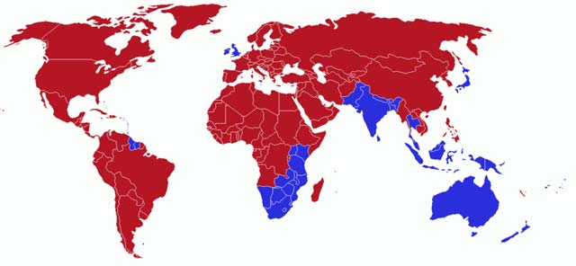 World Wide Driving Side Map